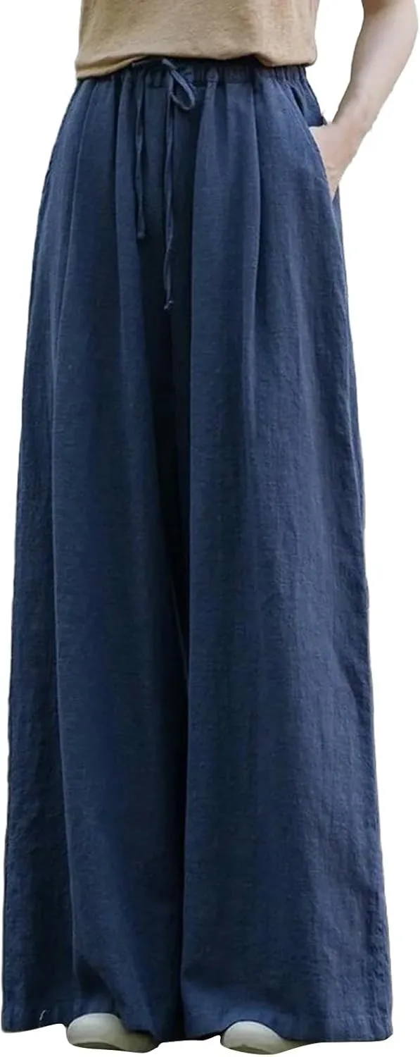 Women's Cotton and Linen Women's Spring and Autumn Linen Literary Loose and Versatile Plus Size