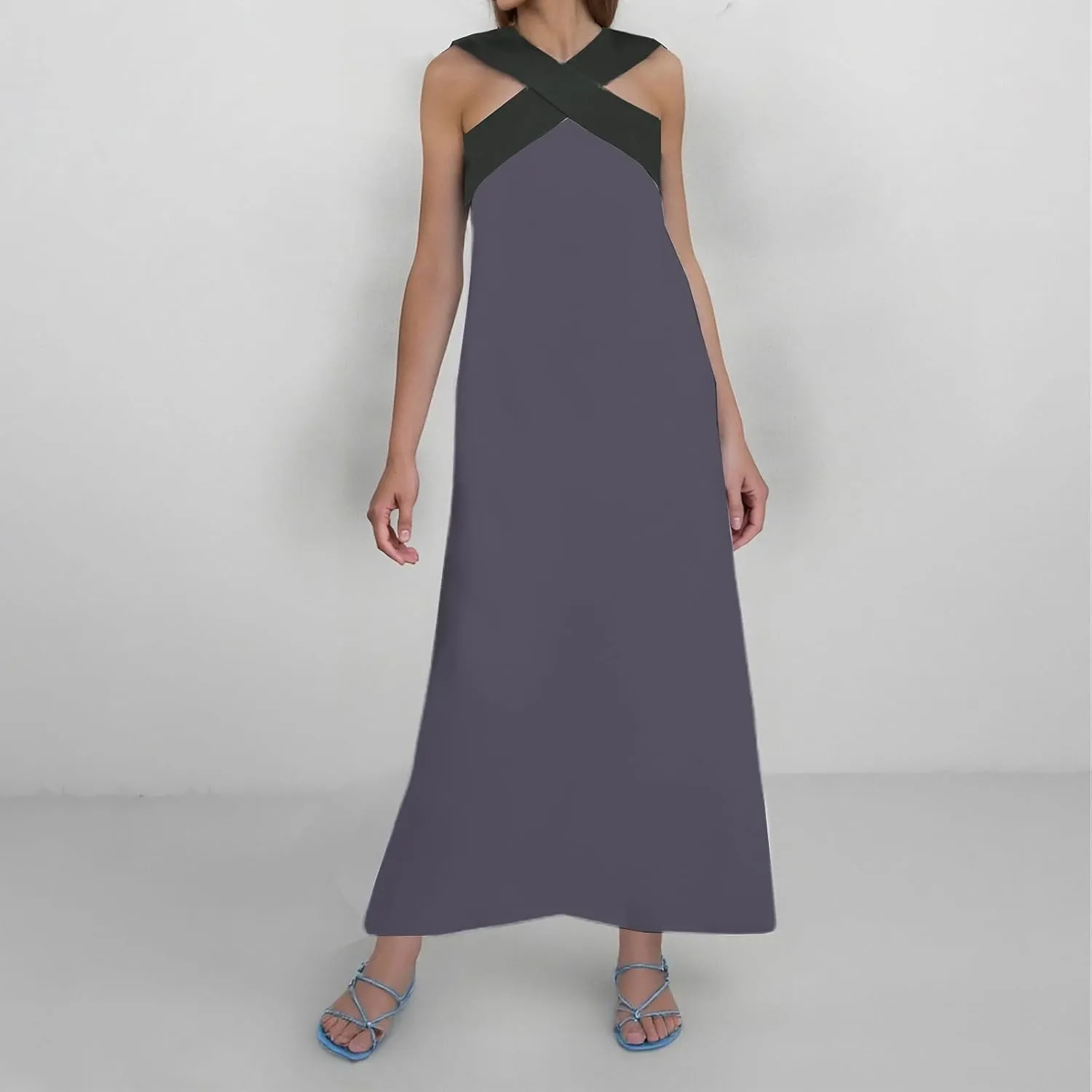 Women's Elegant Neckline Open Back Evening Dress Plus Size Cocktail Dress 2X