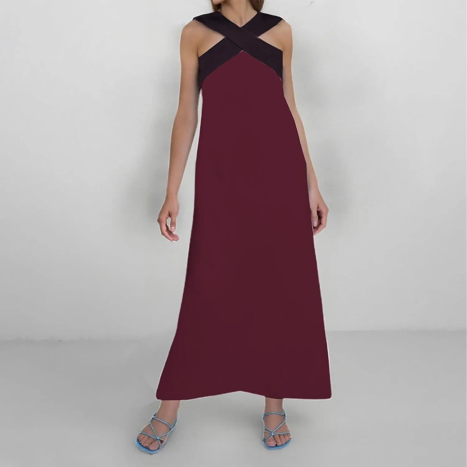 Women's Elegant Neckline Open Back Evening Dress Plus Size Cocktail Dress 2X