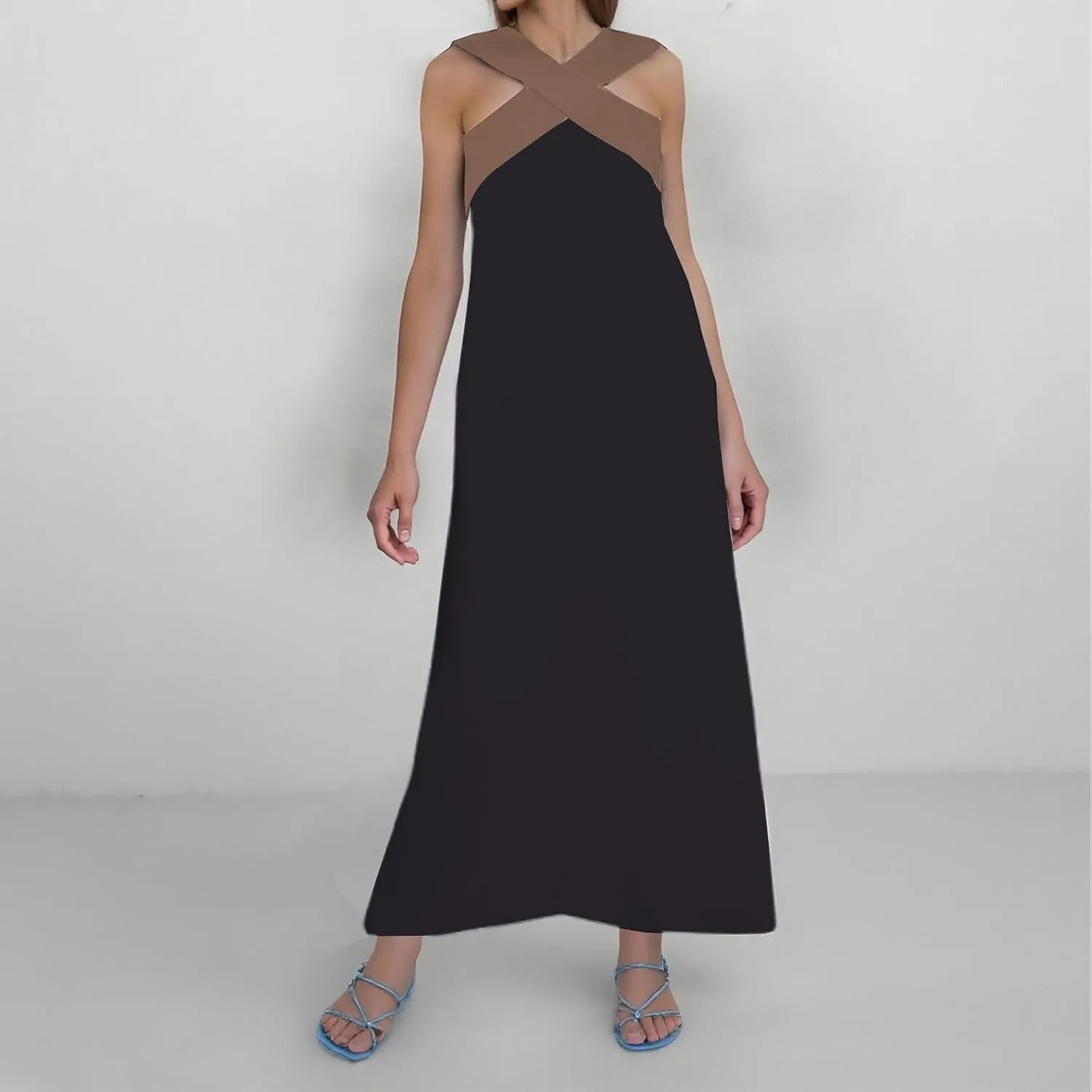Women's Elegant Neckline Open Back Evening Dress Plus Size Cocktail Dress 2X