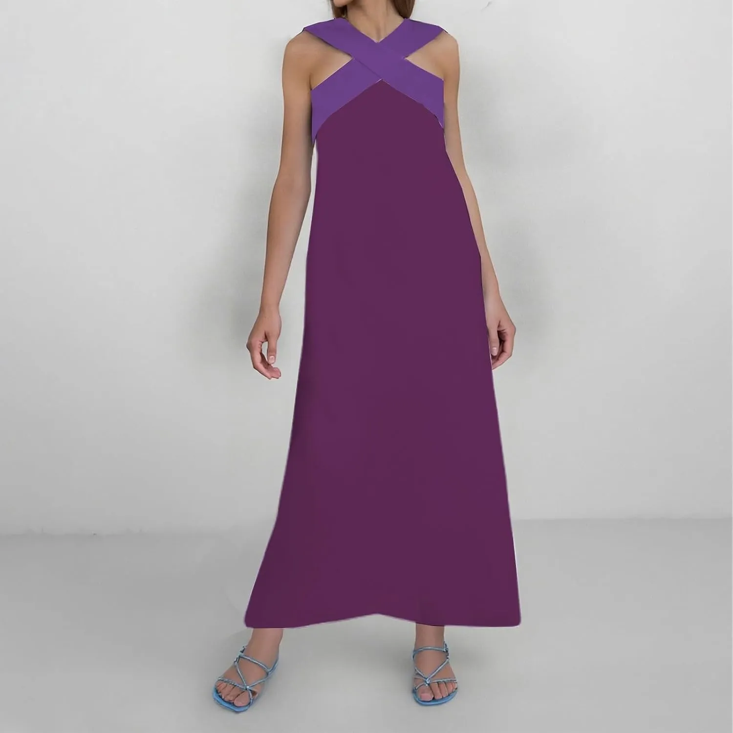 Women's Elegant Neckline Open Back Evening Dress Plus Size Cocktail Dress 2X