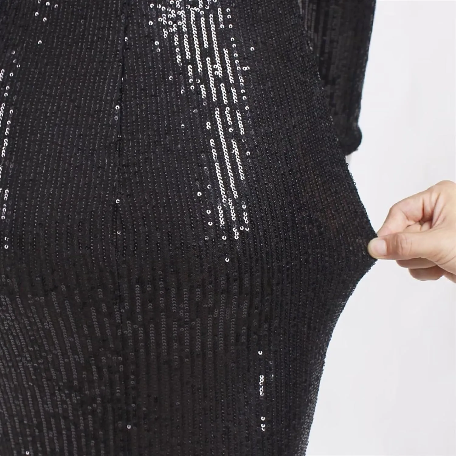 Womens Elegant Spring Dresses Trendy Long Sleeve Split Maxi Dresses Sequin Dress Wedding Guest Dress Cocktail Dress