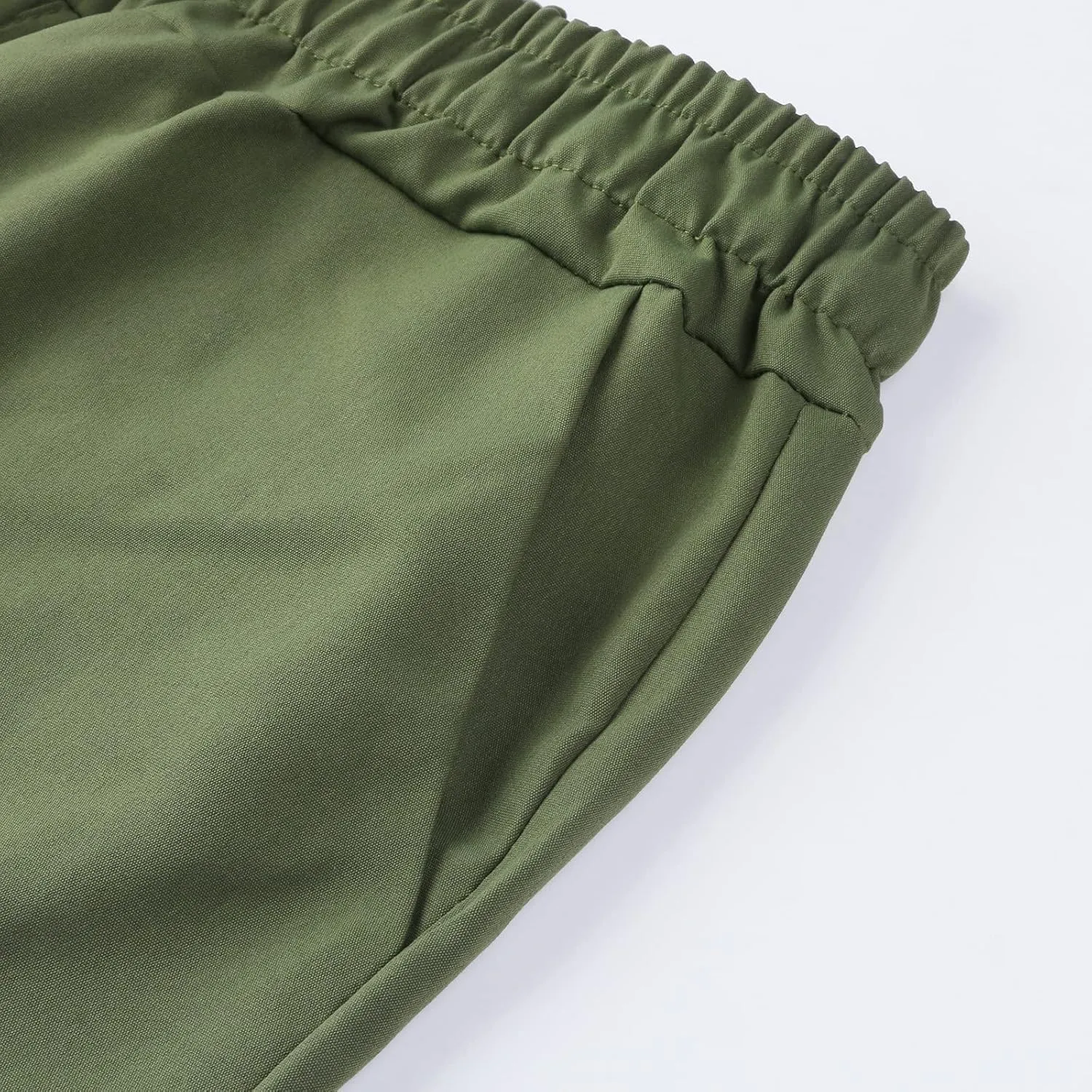 Womens Fashion Cargo Pants Drawstring Elastic Waist Cinched Bottom Trousers Loose Fit Jogger Hiking Pants with Multi Pockets