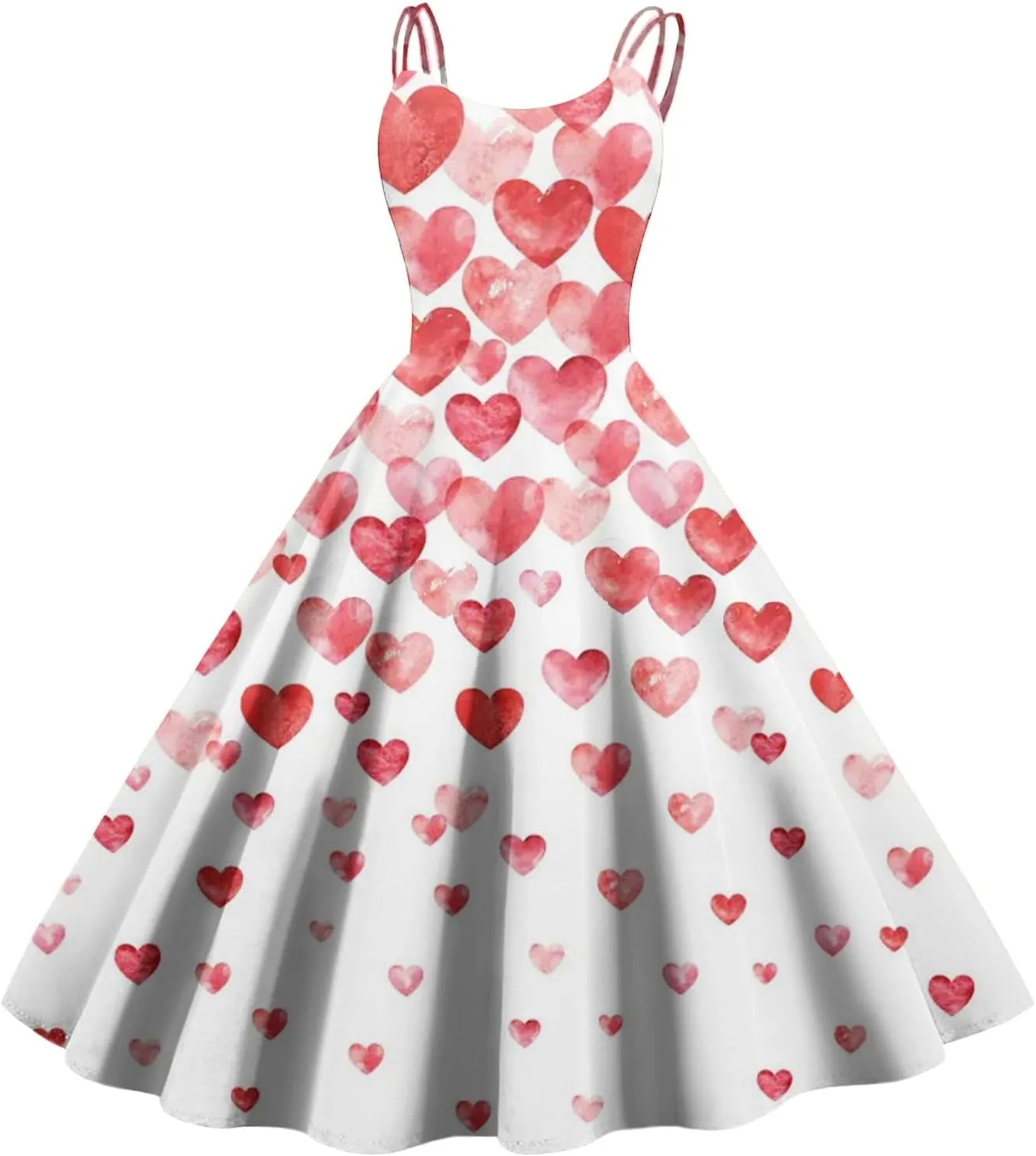 Women's Fashion Valentine's Day Printed Sexy Strapless Gothic Cocktail Dress Punk, Vintage Dress.