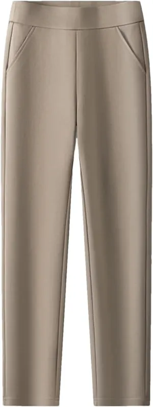 Women’s High Waist Straight Leg Work Pants Elastic Stretch Year-Round Commuter Trousers