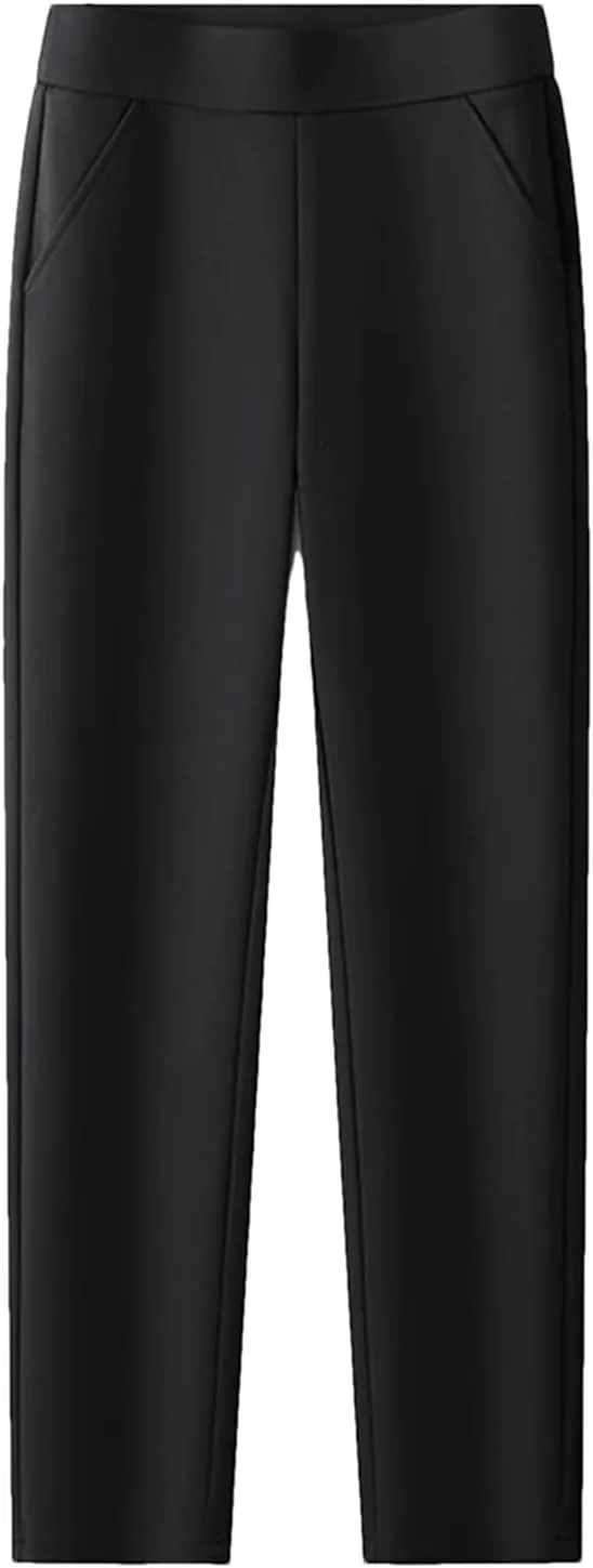 Women’s High Waist Straight Leg Work Pants Elastic Stretch Year-Round Commuter Trousers