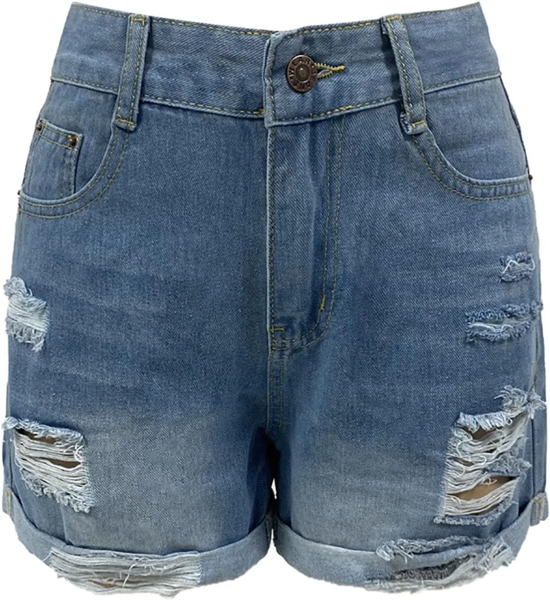 Womens High Waisted Jeans Women Jean Shorts Womens Stretchy High Waisted Ripped Denim Shorts With Pockets Jeans
