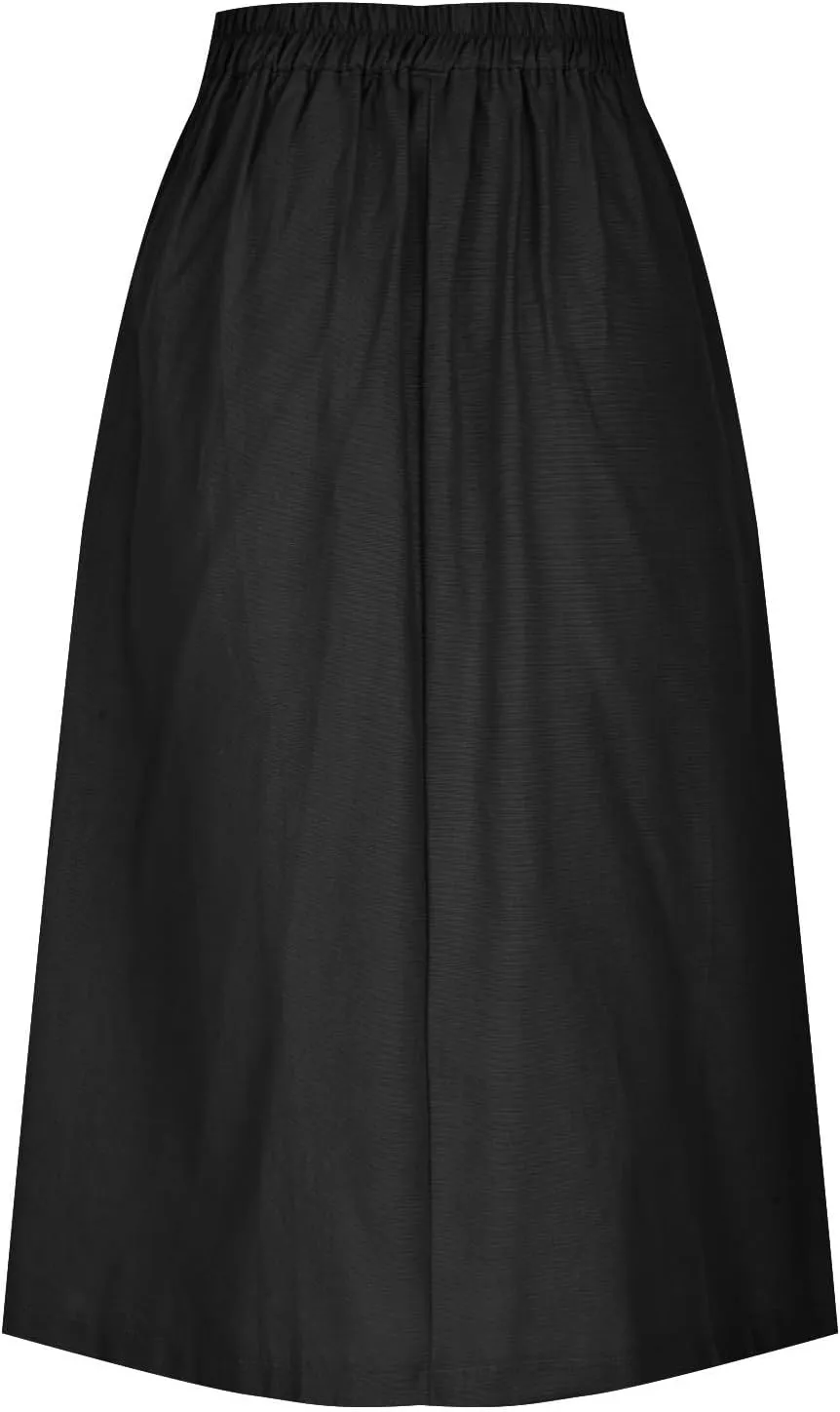 Women's Irregular Cotton Linen Casual Skirt, Solid Color Basic Summer Versatile Trendy Clothes Comfy Breathable Skirts