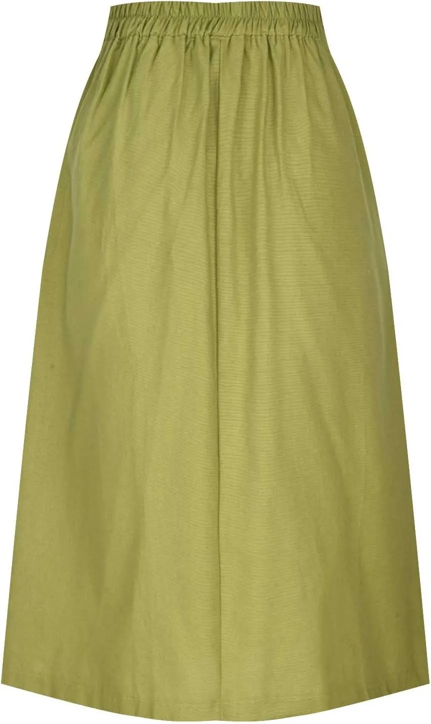 Women's Irregular Cotton Linen Casual Skirt, Solid Color Basic Summer Versatile Trendy Clothes Comfy Breathable Skirts