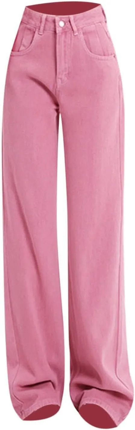 Women's Jeans Mid Rise Bootcut Baggy Jeans for Women Tummy Control Jeans Denim Pants