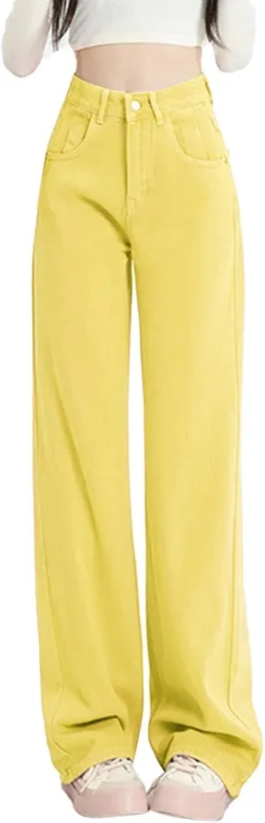 Women's Jeans Mid Rise Bootcut Baggy Jeans for Women Tummy Control Jeans Denim Pants