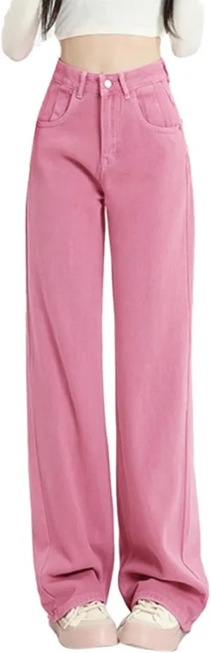 Women's Jeans Mid Rise Bootcut Baggy Jeans for Women Tummy Control Jeans Denim Pants