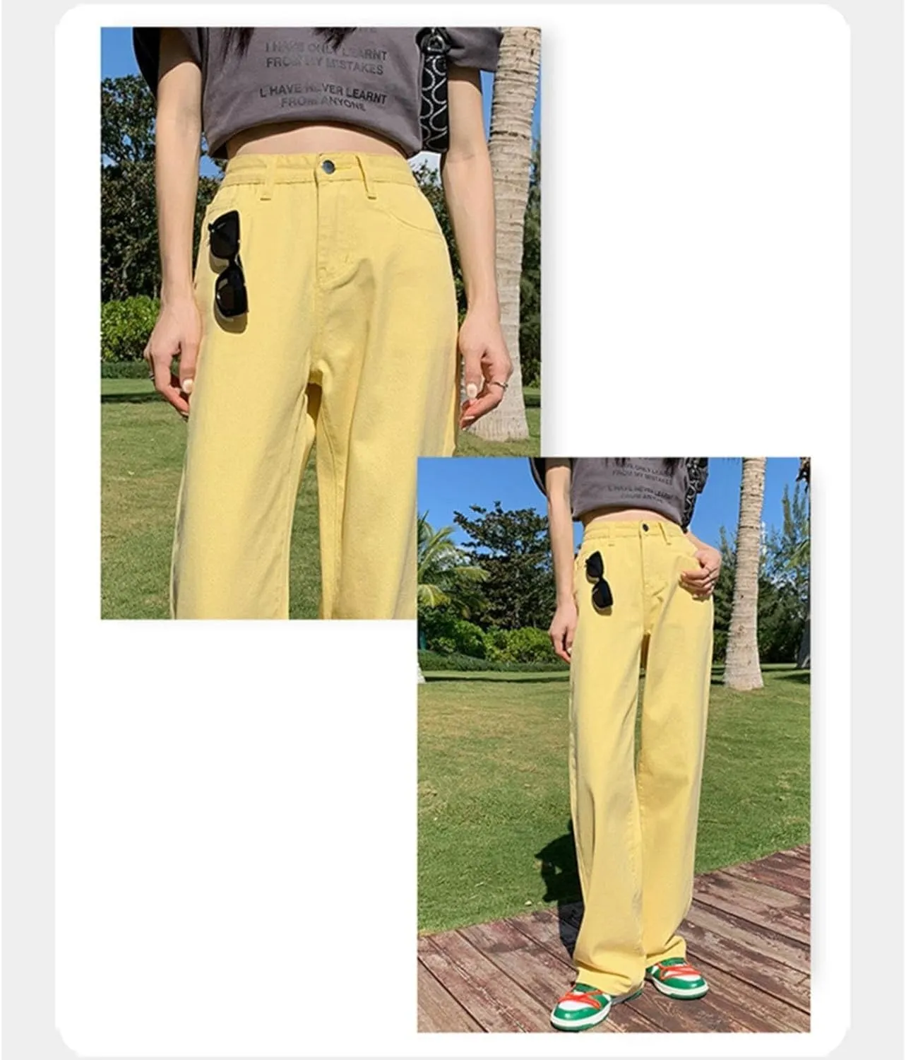 Women's Jeans Mid Rise Bootcut Baggy Jeans for Women Tummy Control Jeans Denim Pants