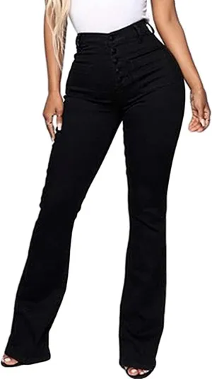 Womens Jeans Wide Leg Jeans Casual Fashion Straight Leg Loose Stretchy Tummy Control Trendy Jeans for Women 2024