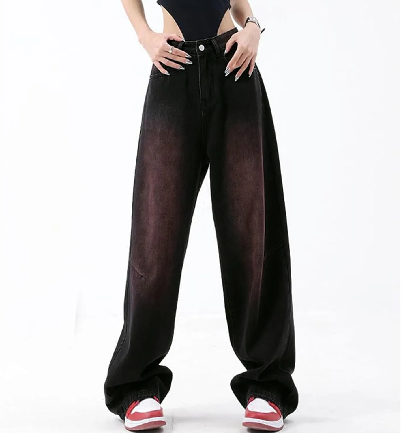 Women's Loose Baggy Jeans High Waisted Boyfriend Jeans Wide Leg Y2K Jeans