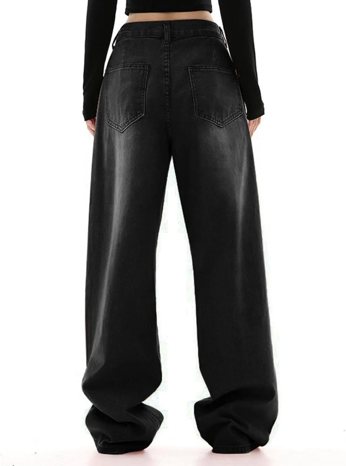 Women's Loose Baggy Jeans High Waisted Boyfriend Jeans Wide Leg Y2K Jeans