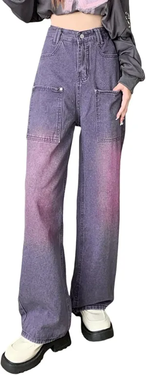 Women's Loose Baggy Jeans High Waisted Boyfriend Jeans Wide Leg Y2K Jeans