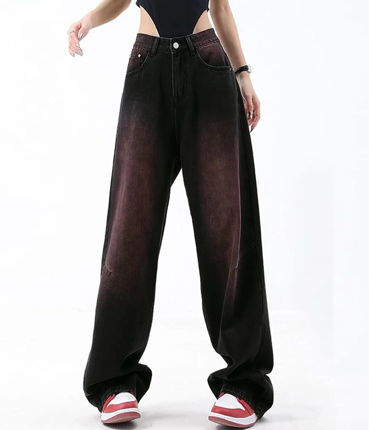 Women's Loose Baggy Jeans High Waisted Boyfriend Jeans Wide Leg Y2K Jeans