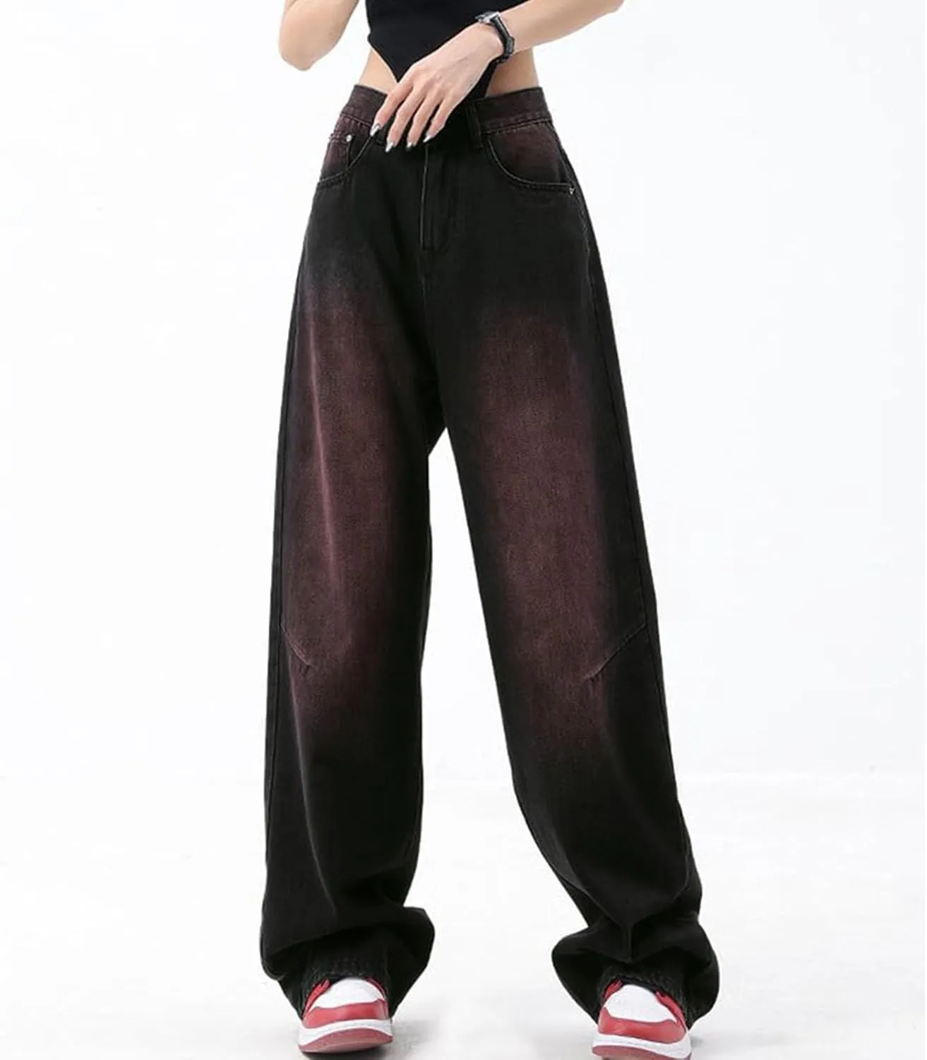 Women's Loose Baggy Jeans High Waisted Boyfriend Jeans Wide Leg Y2K Jeans