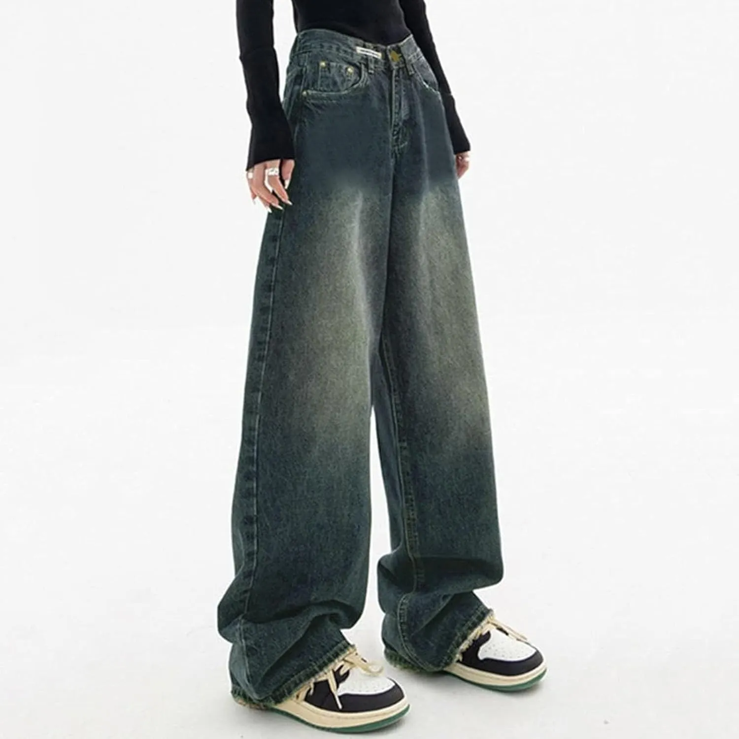 Women's Loose Baggy Jeans High Waisted Boyfriend Jeans Wide Leg Y2K Jeans