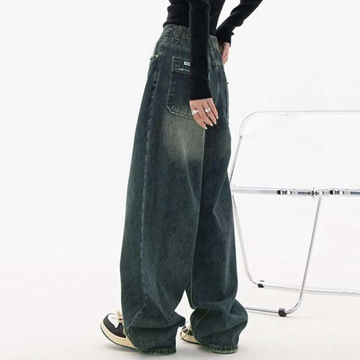 Women's Loose Baggy Jeans High Waisted Boyfriend Jeans Wide Leg Y2K Jeans