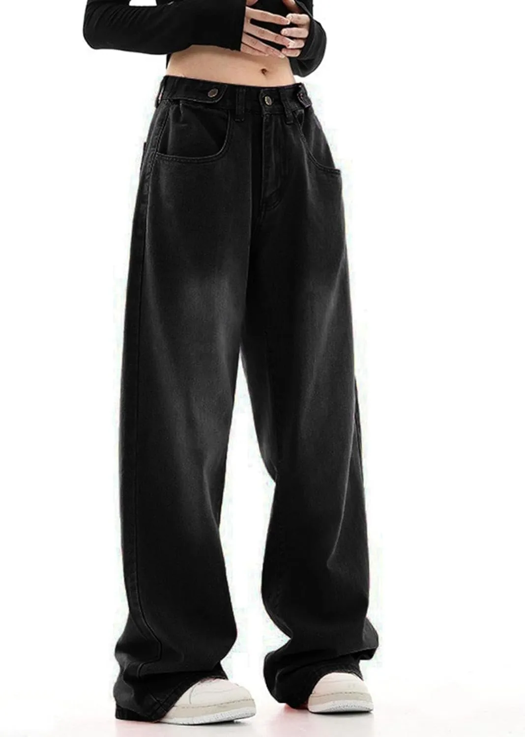 Women's Loose Baggy Jeans High Waisted Boyfriend Jeans Wide Leg Y2K Jeans