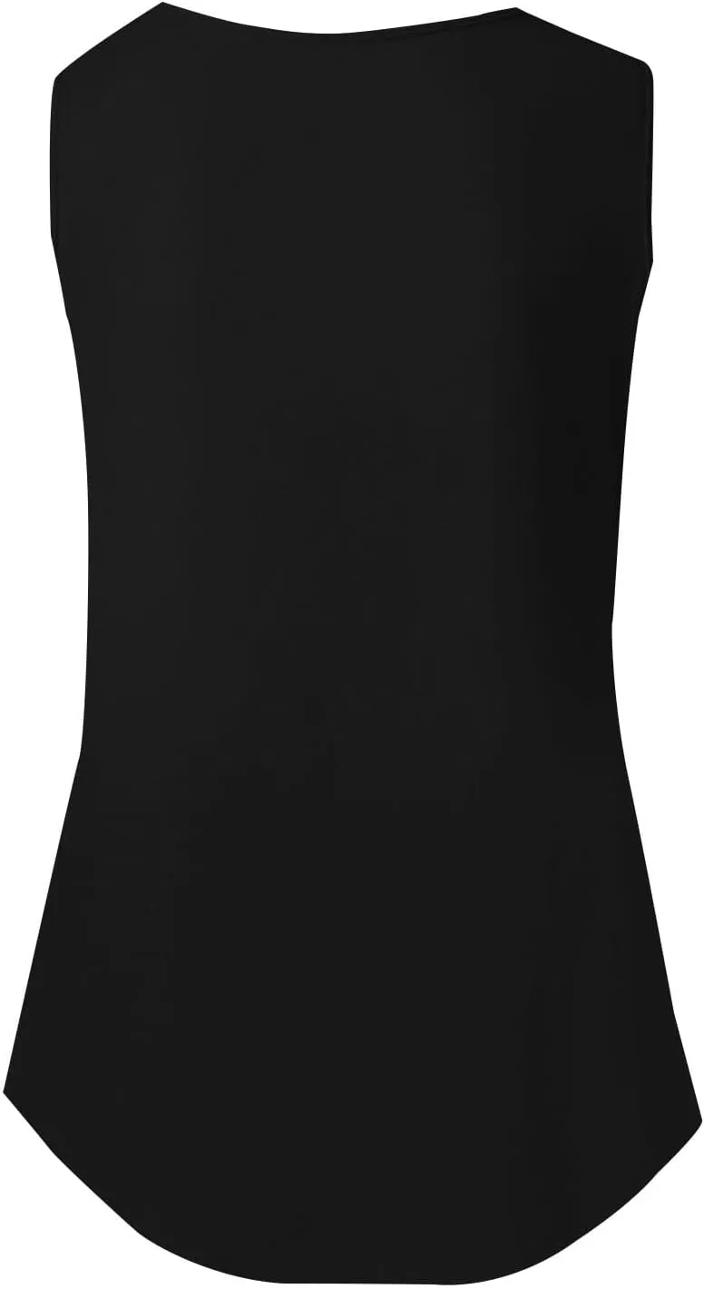 Womens Loose Fit Casual Flowy Tank Tops 2D Printed Casual Loose and Versatile Vest Suspender Plus Sleeveless Shirts