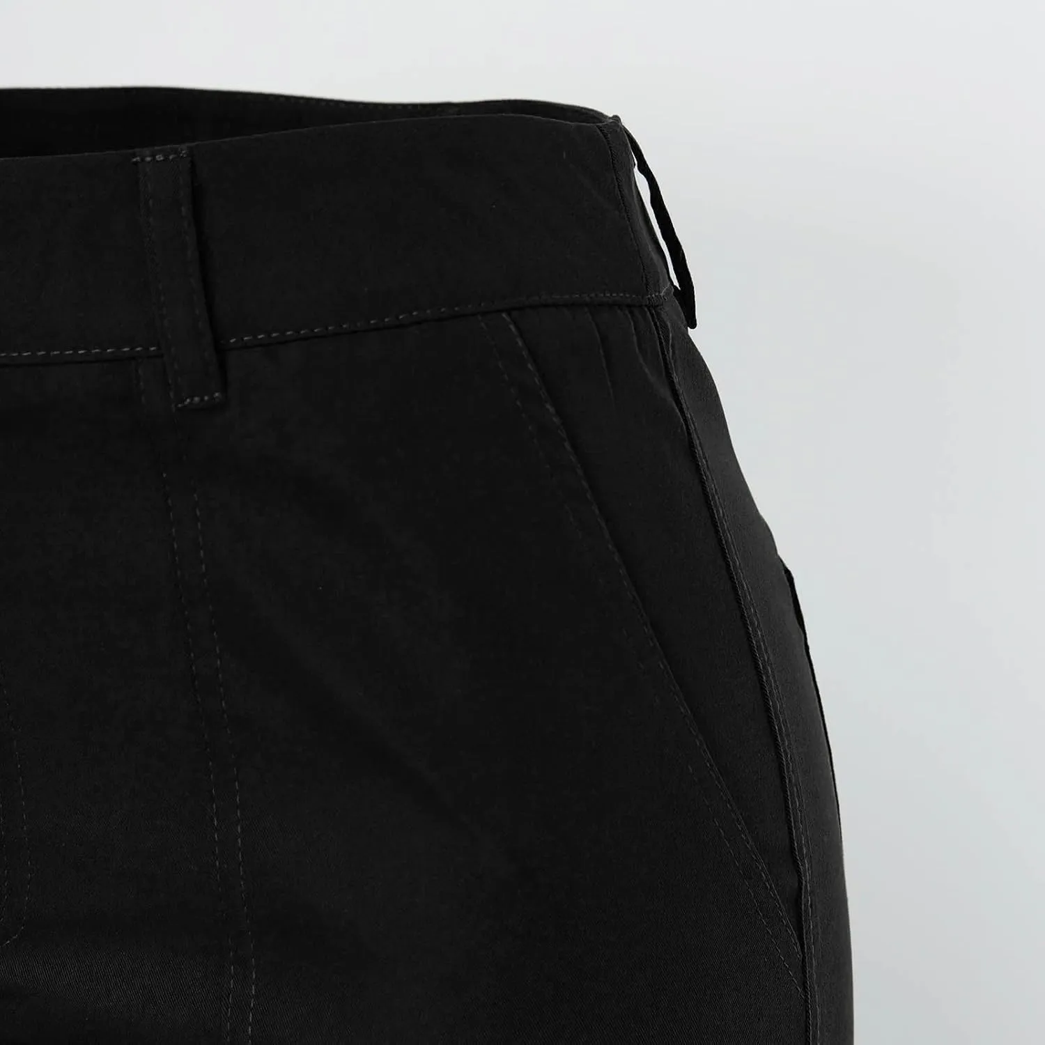 Women's Pocket High Waist Workwear Pants Casual Versatile Pants Plus Size Bell Bottoms