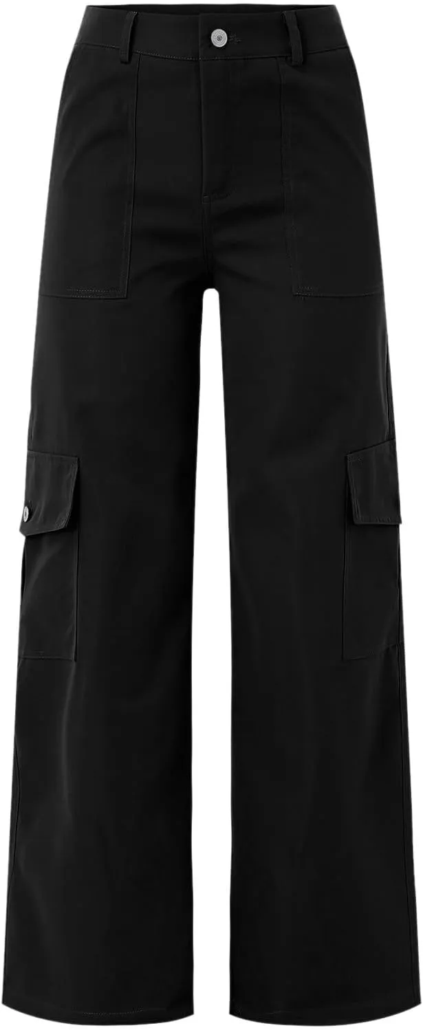 Women's Pocket High Waist Workwear Pants Casual Versatile Pants Plus Size Bell Bottoms