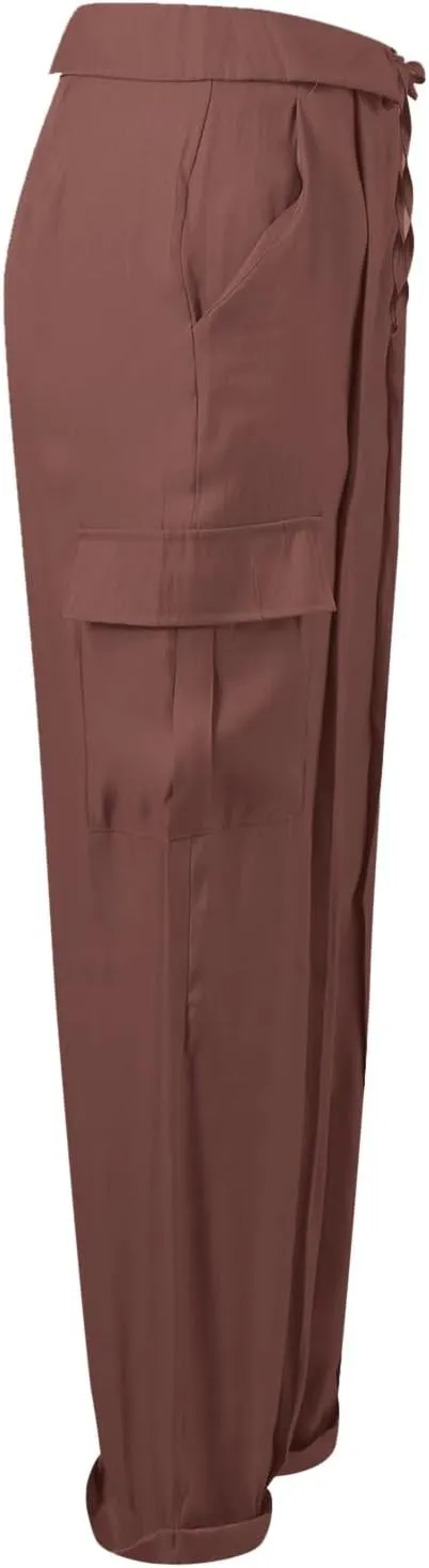 Women's Pocket High Waist Workwear Pants Casual Versatile Pants Plus Size Bell Bottoms