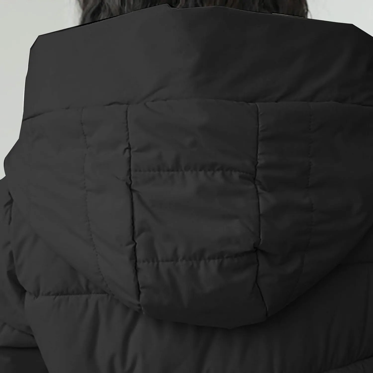 Women's Quilted Down Jacket Winter Long Coat Hooded Stand Collar Parka Ankle Length Cotton Versatile Outdoor Coats
