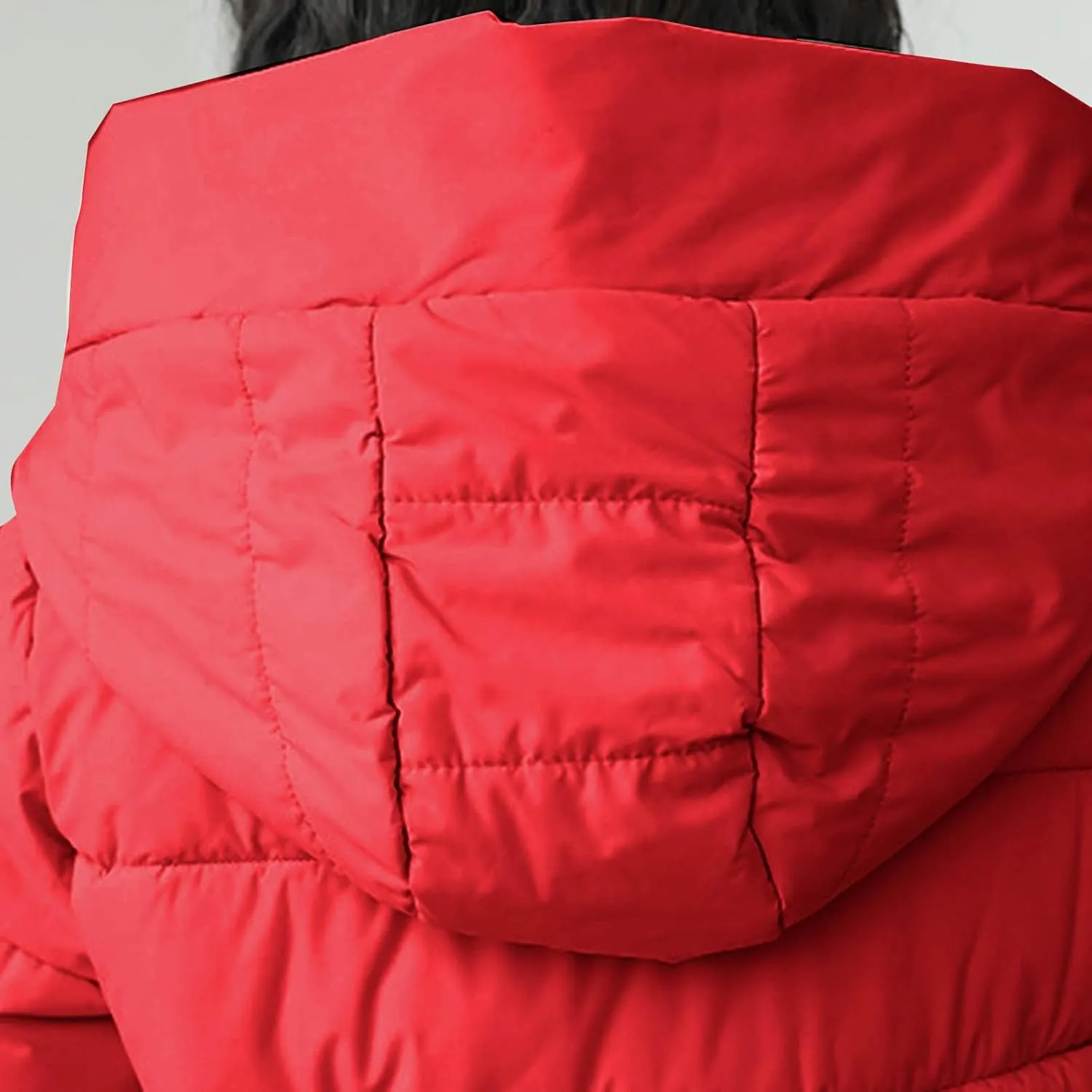Women's Quilted Down Jacket Winter Long Coat Hooded Stand Collar Parka Ankle Length Cotton Versatile Outdoor Coats