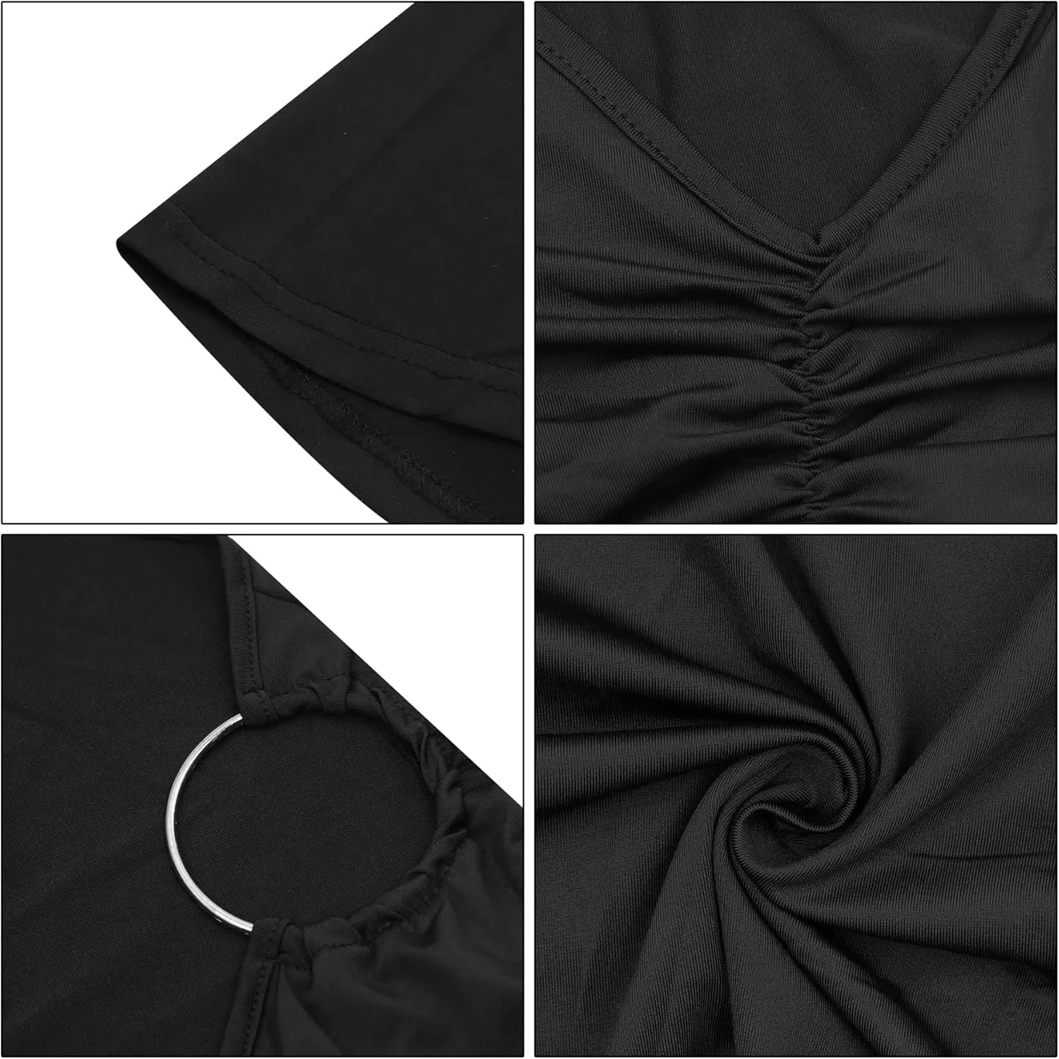Women's Sexy One Shoulder Backless Maxi Dress Elegant Ruched O Ring Sleeveless Evening Dress Long Gown Cocktail Dress