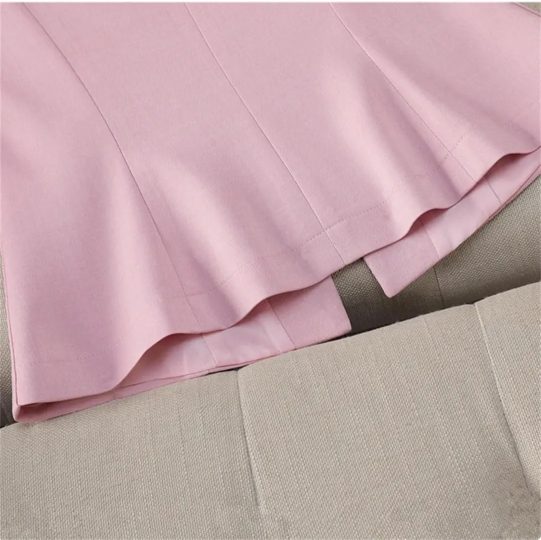 Women's Slim Fit Blazer Spring Summer Solid Color Single Button Suit Jacket Office Lady Coat Top