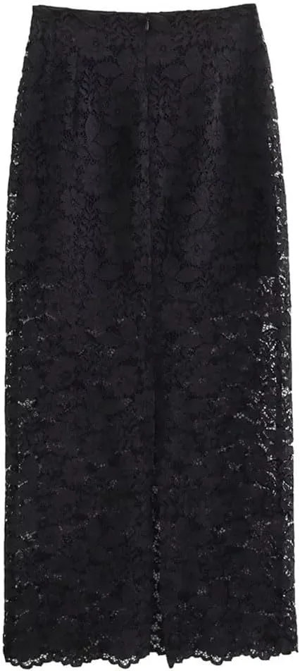 Women's Spring Lace Suit Jacket High Waisted Skirt Set