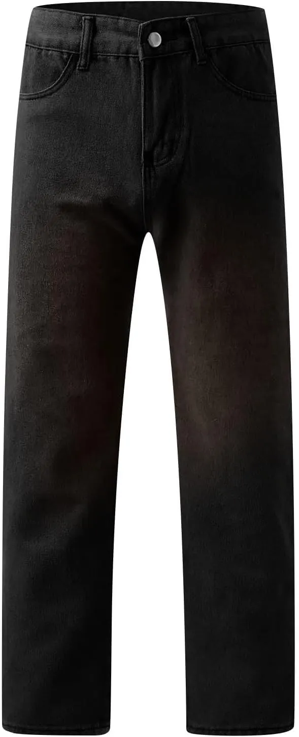 Womens Straight Leg Jeans High Waisted Baggy Jeans Wide Leg Stretchy Trendy Denim Pants with Pockets