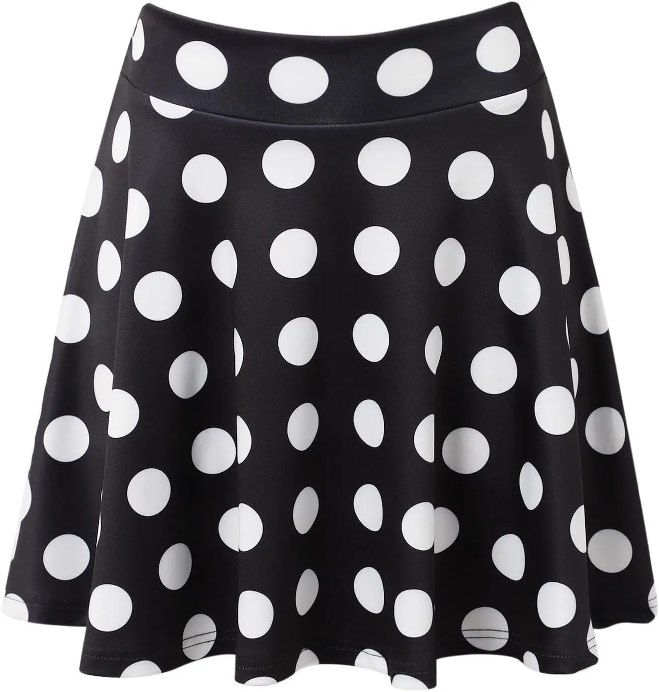 Womens Stretchy Flared A-Line Mini Skater Skirt Elastic Waist Basic Versatile Pleated Casual Fit Everyday Party