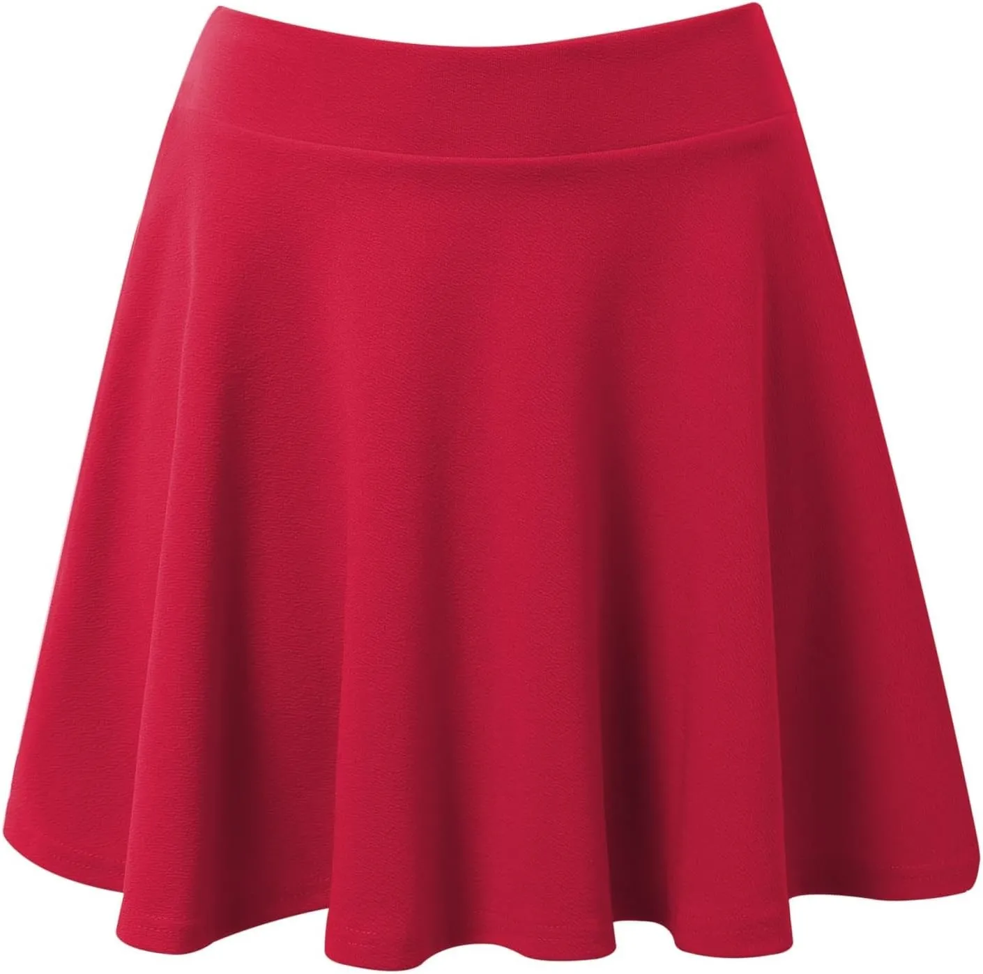 Womens Stretchy Flared A-Line Mini Skater Skirt Elastic Waist Basic Versatile Pleated Casual Fit Everyday Party