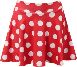 Womens Stretchy Flared A-Line Mini Skater Skirt Elastic Waist Basic Versatile Pleated Casual Fit Everyday Party