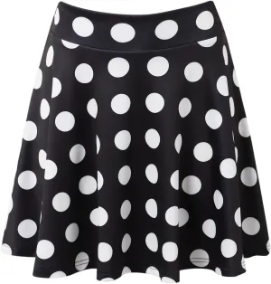 Womens Stretchy Flared A-Line Mini Skater Skirt Elastic Waist Basic Versatile Pleated Casual Fit Everyday Party