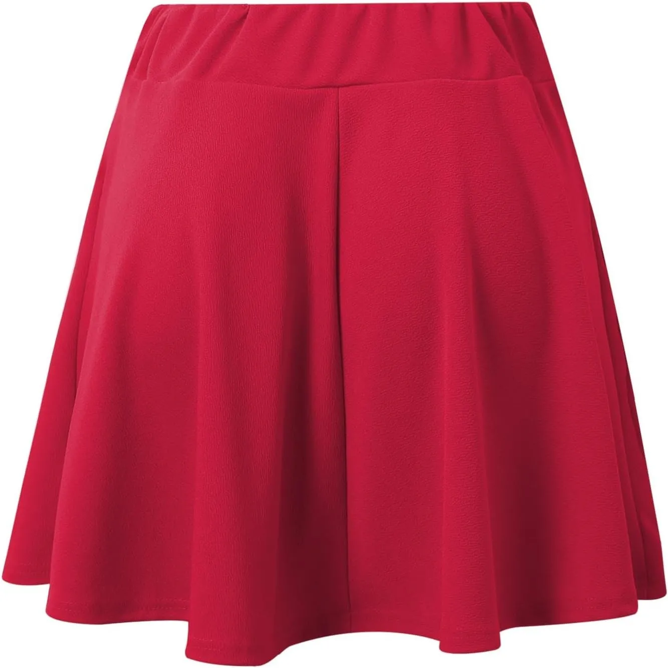Womens Stretchy Flared A-Line Mini Skater Skirt Elastic Waist Basic Versatile Pleated Casual Fit Everyday Party