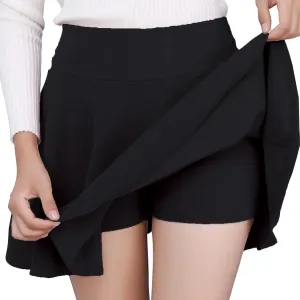 Women's Summer 2025 Basic Versatile Stretchy Flared Casual Flowy Mini Skater Skirt, M-5XL
