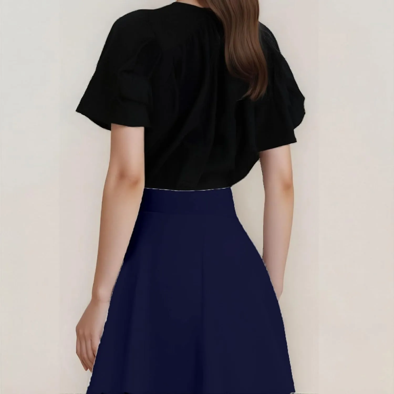 Women's Summer 2025 Basic Versatile Stretchy Flared Casual Flowy Mini Skater Skirt, M-5XL