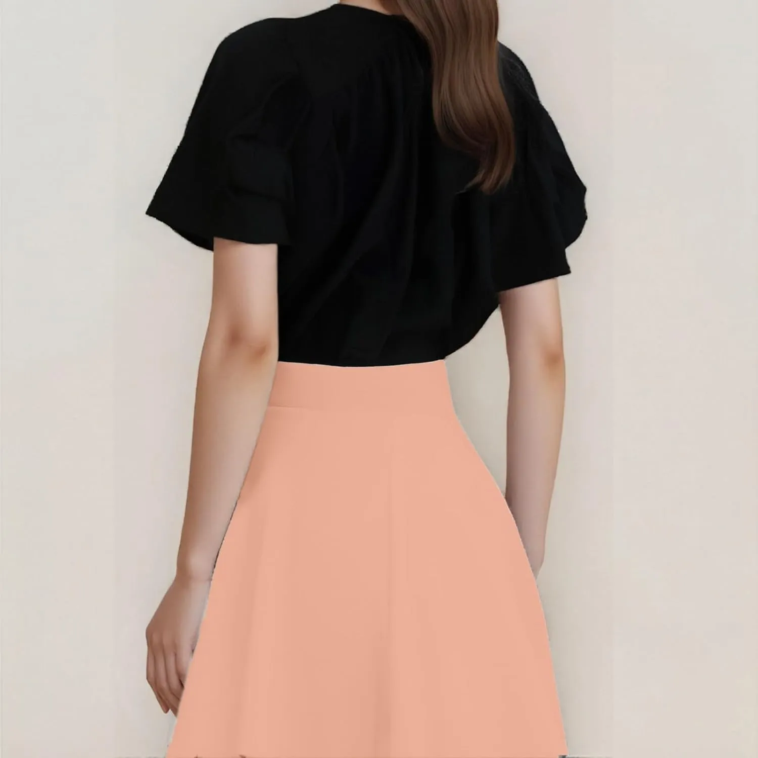 Women's Summer 2025 Basic Versatile Stretchy Flared Casual Flowy Mini Skater Skirt, M-5XL