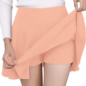 Women's Summer 2025 Basic Versatile Stretchy Flared Casual Flowy Mini Skater Skirt, M-5XL