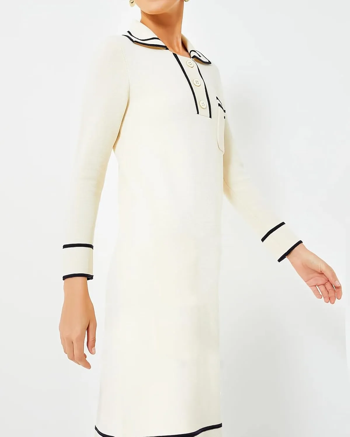 Women's Sweater Maxi Dress Long Sleeve Collared Relaxed Fit Fall Sweater Dress Elegant Party Dress
