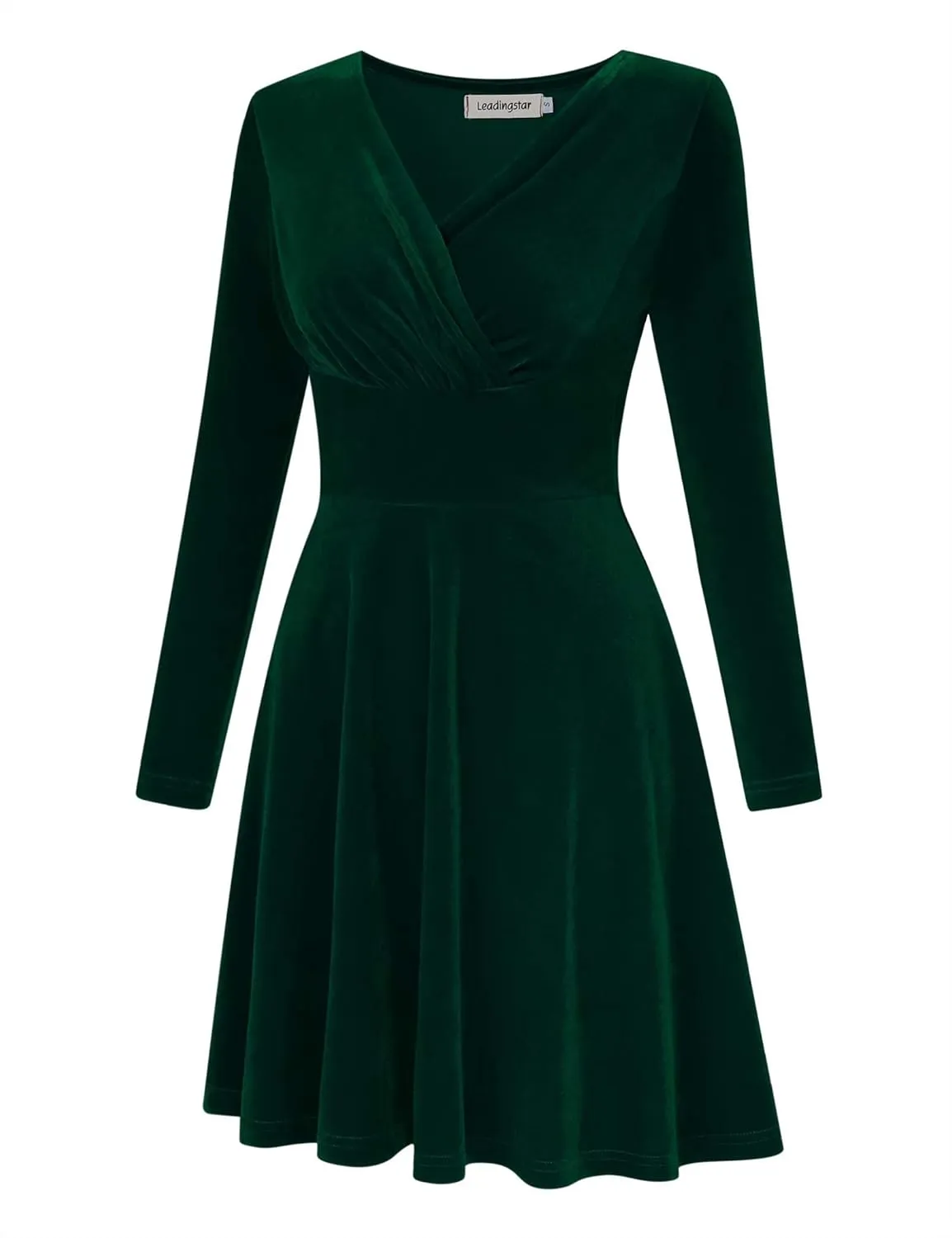 Women's V Neck Velvet Formal Elegant Evening Party Mini Dress