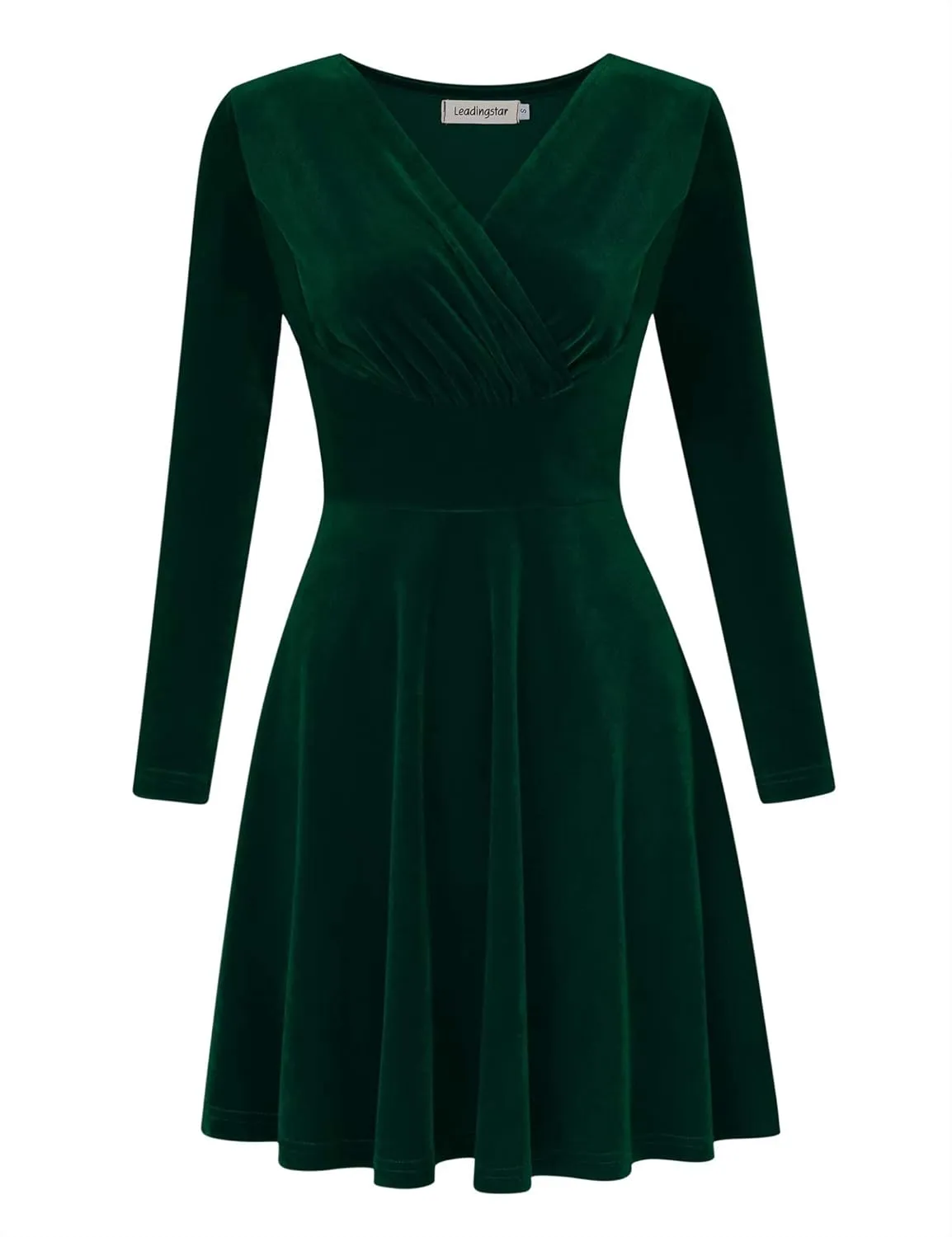 Women's V Neck Velvet Formal Elegant Evening Party Mini Dress