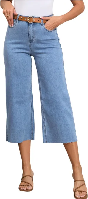 Women's Wide Leg Jeans Straight Leg High Waisted Butt Lifting Stretch High Waisted Baggy Jeans for Women