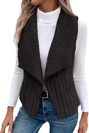 Womens Winter Coats Fashion Fall Winter Casual Solid Color Sleeveless Versatile Vest Jacket